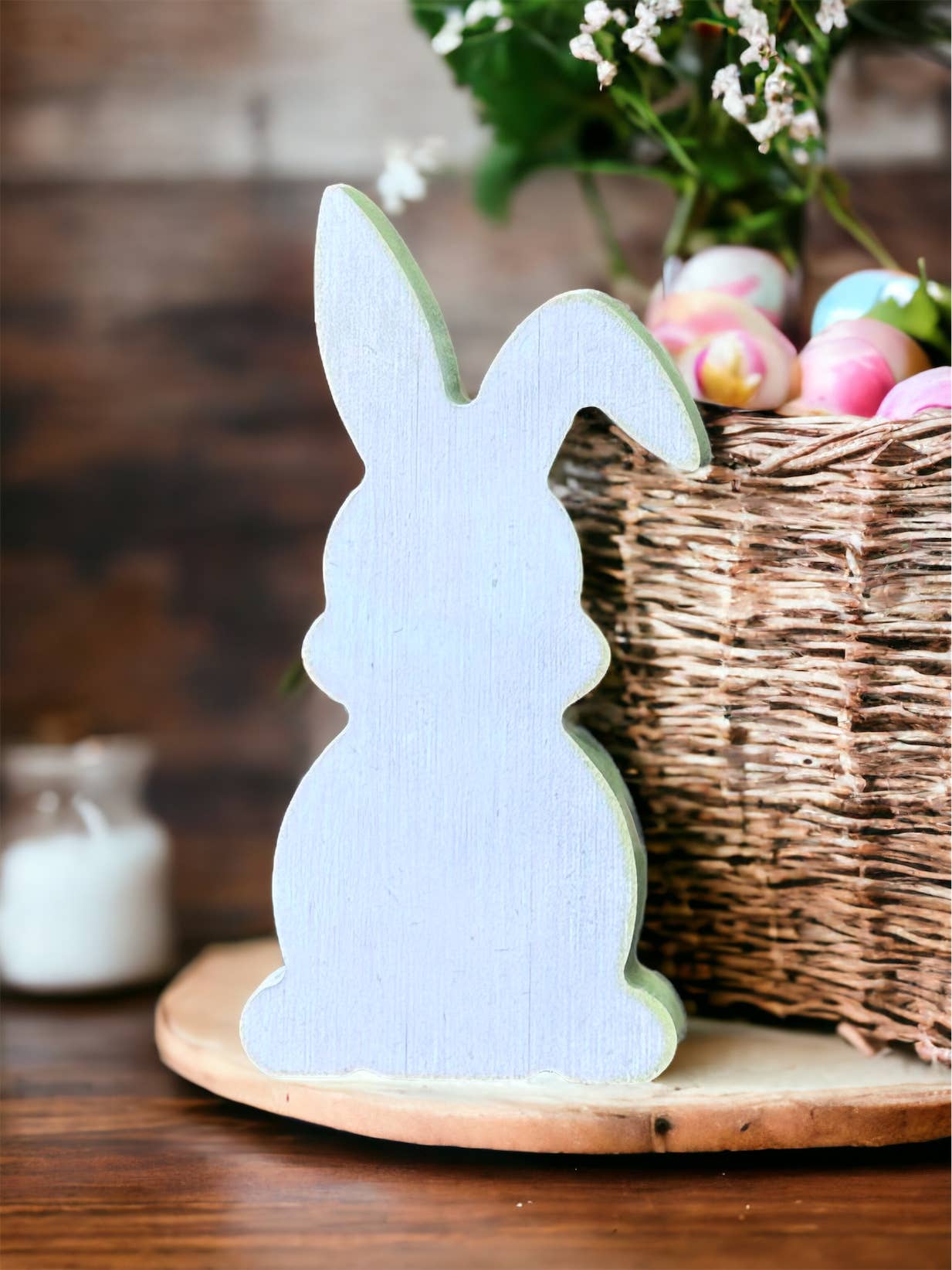Inkwood Crafters - Wholesale Decorative Tabletop Object - Primitive/Rustic Wood Easter/Spring Bunny - Style Three3