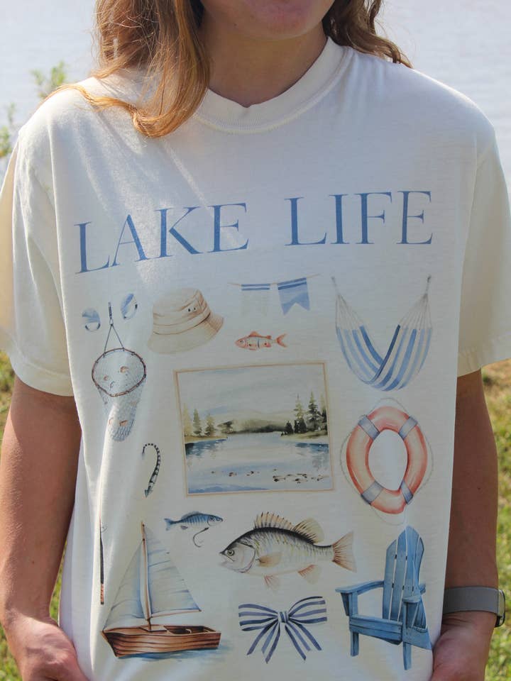 LAKE LIFE GRAPHIC TEE for wholesale by Spirit+Tribe