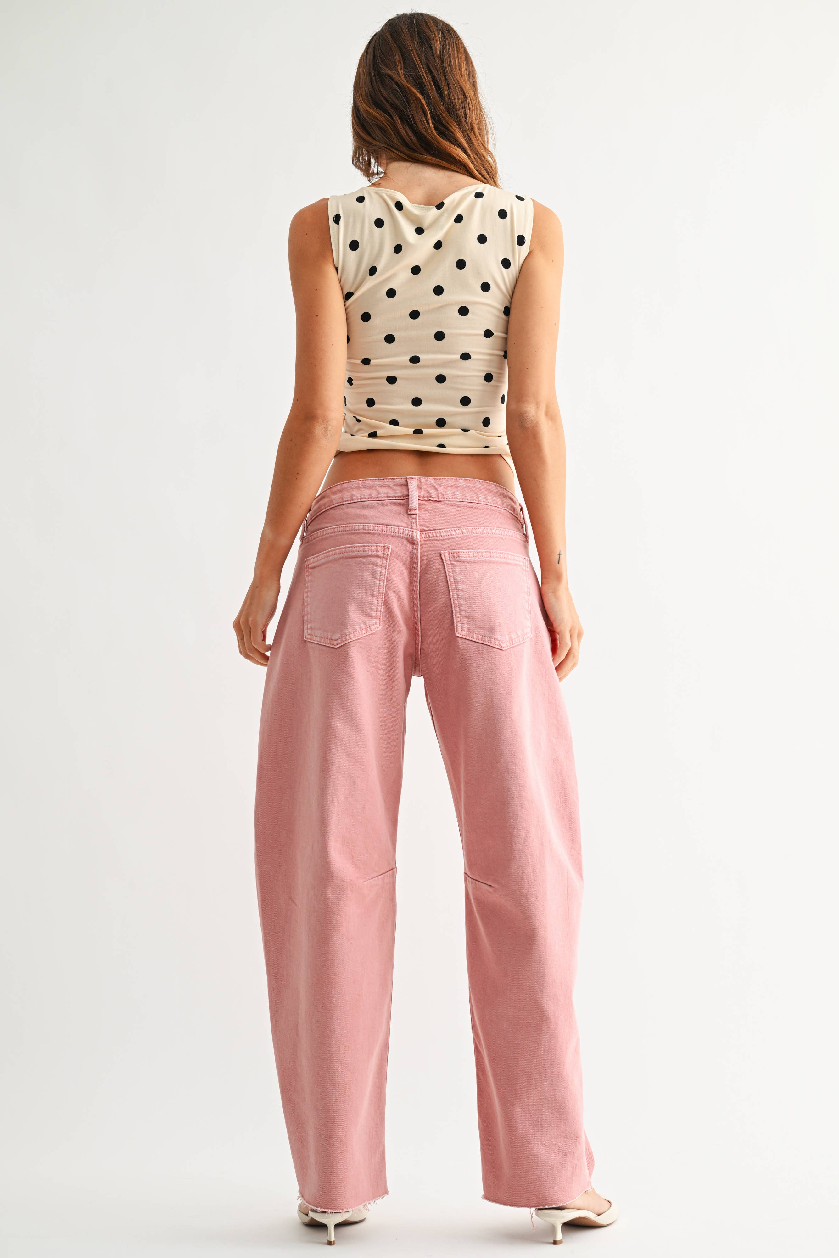 Just USA Jeans - Wholesale Jeans - Women's - JP408 - WPINK - Mid Rise Barrel Jean3