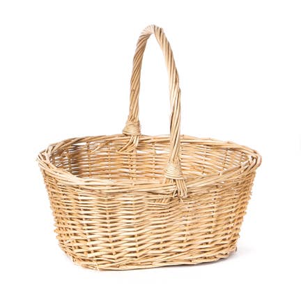 Oval White Willow Over Handle S/S Basket 12L for wholesale by Willow Group