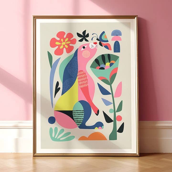 Stampa artistica Wild Rabbit per la vendita all'ingrosso da parte di 3 Birdies Studio