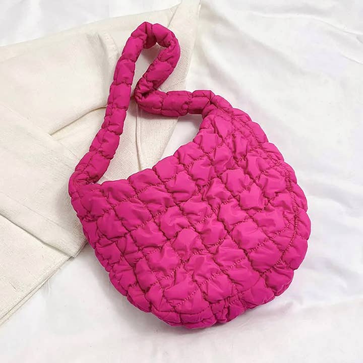 Sensibling Corp. - Wholesale Shoulder Bag - Women's - Quilted Puffer Tote / Shoulder Bag Cloud Bag