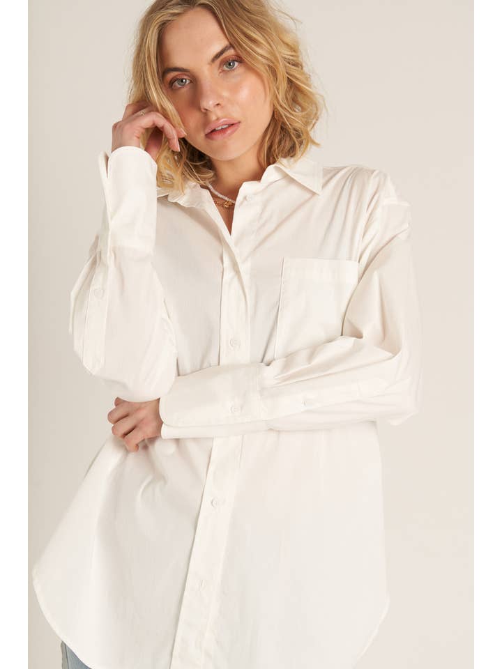 En Crème - Wholesale Button Down Shirt - Women's - Long Sleeve Oversize Button Down Shirt12