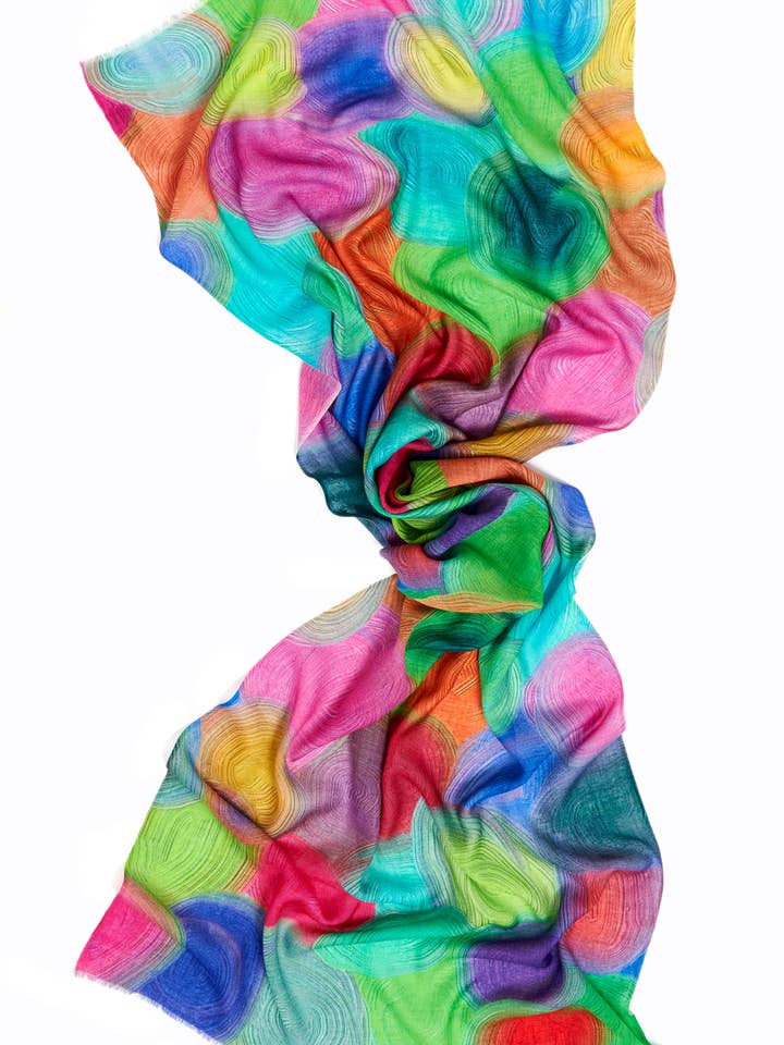 Sciarpa invernale Yaren — lana merino schur e seta — colori fluo per la vendita all'ingrosso da parte di SALTO