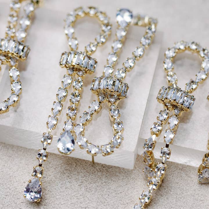 St Armands Designs of Sarasota - Wholesale Dangle Earrings - Thoroughbred Diamond Drop Holiday Statement Earrings 3