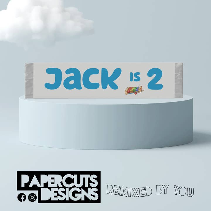 Papercuts Designs - Wholesale Chocolate bar - Chocolate Bar Wrapper - Bluey0