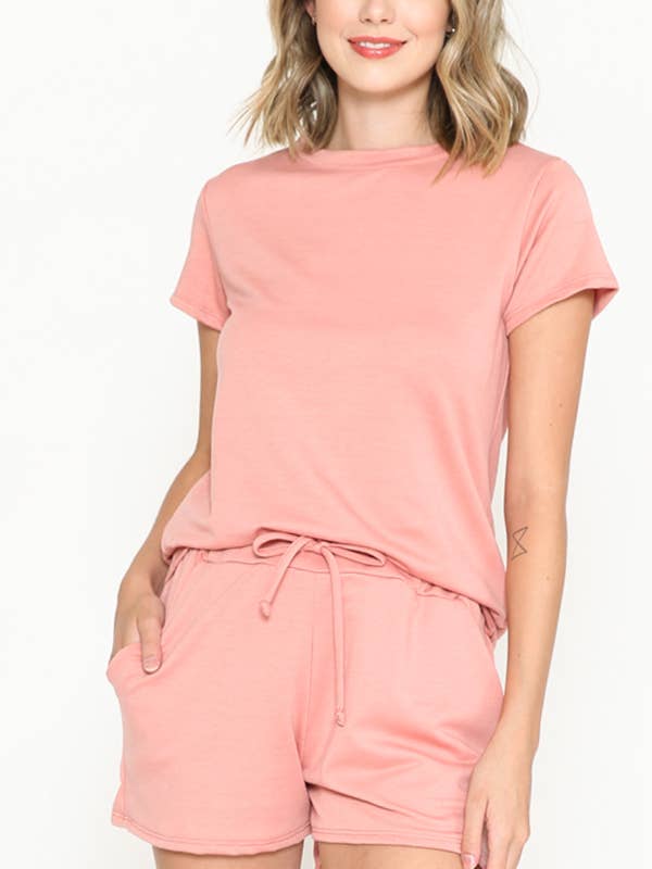 SHORT SLEEVE AND SHORTS SET for wholesale by Burgundy Apparel