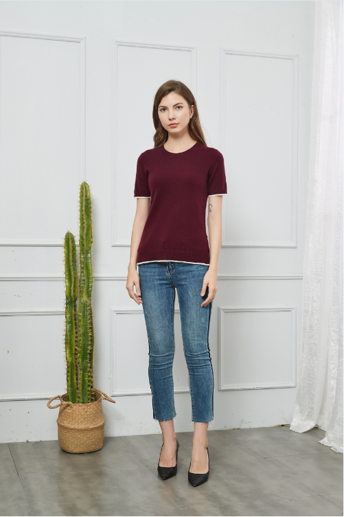 EWSCA – wholesale Knitted jumper – Women′s – Women's Baby Cashmere CrewNeck Tee Sweater7