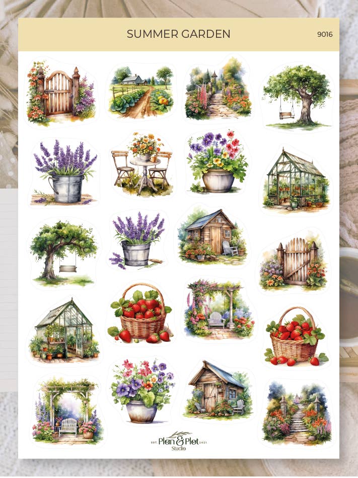 Jardin d'été | Autocollants pour la vente par Plan & Plot Studio