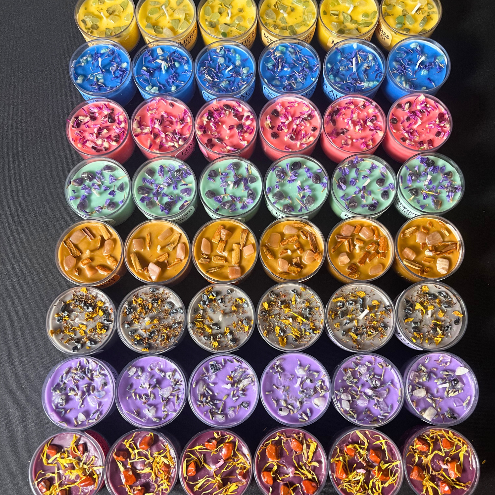 Mystic Showers - Wholesale Pot/gevulde kaars - Kristallen Kaars Ritueel Intentie Collectie met Botanicals5