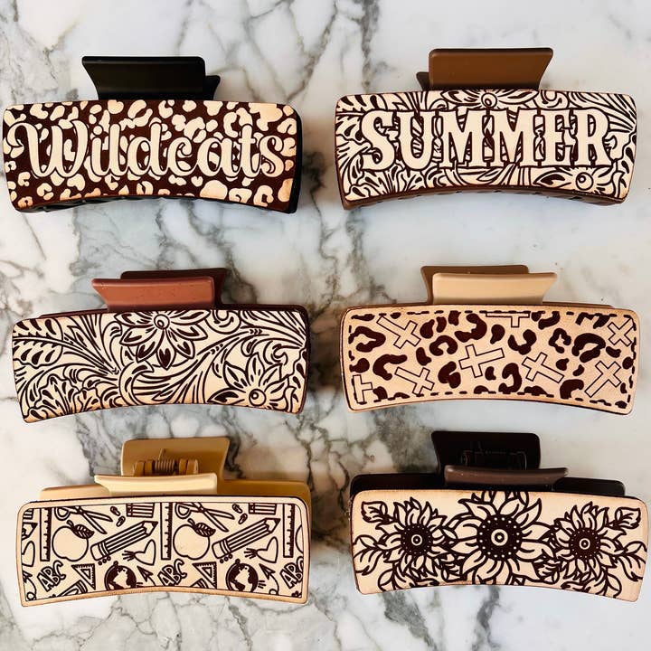 BMR Designs - Vendita all'ingrosso Fermaglio per capelli - Donna - Fermagli per capelli in pelle - School Spirit - Mascotte - Game Day