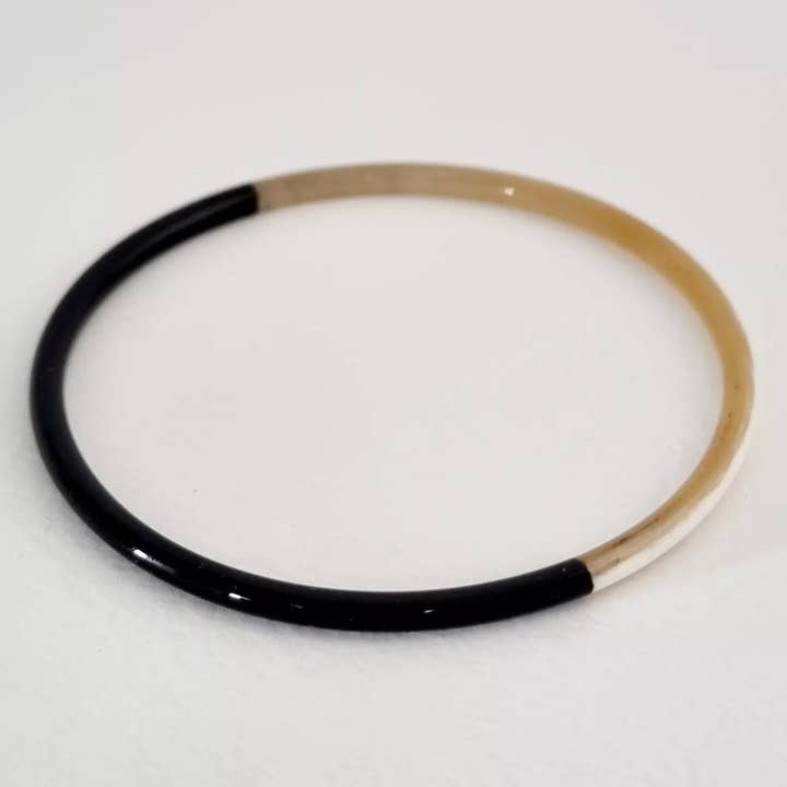 Le Coin Sauvage - Wholesale Bangle Bracelet - Horn Bangle Bracelet - 3 mm - Duo Black1