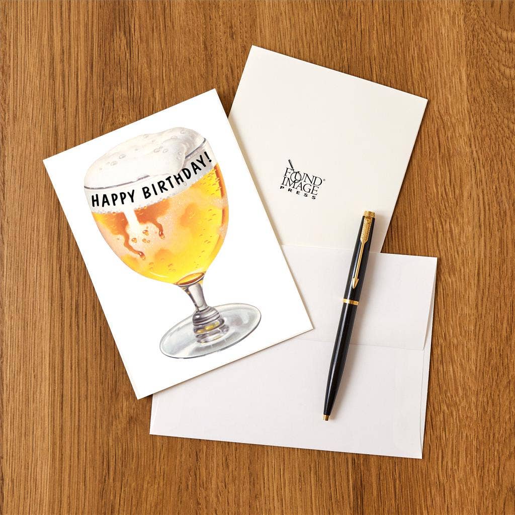 Found Image Press - Wholesale Stationery/Notecard Set - Greeting Card HB-409 Happy Birthday Beer1