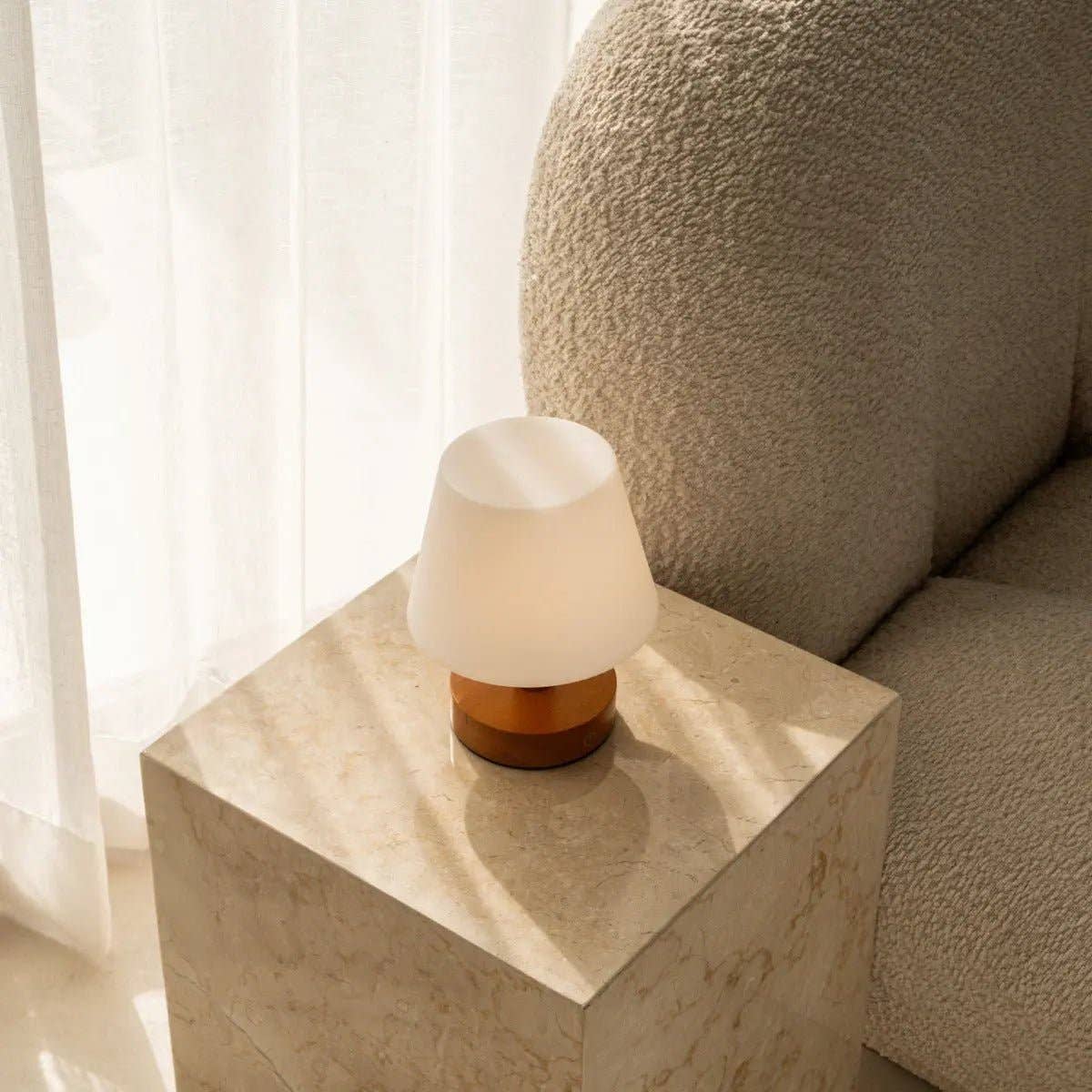 Tavellio - Wholesale Accent/Desk Lamp - Teddy Chestnut Brown Wooden Rechargeable Table Lamp | Dimmable, Cordless & 3 Light Modes1