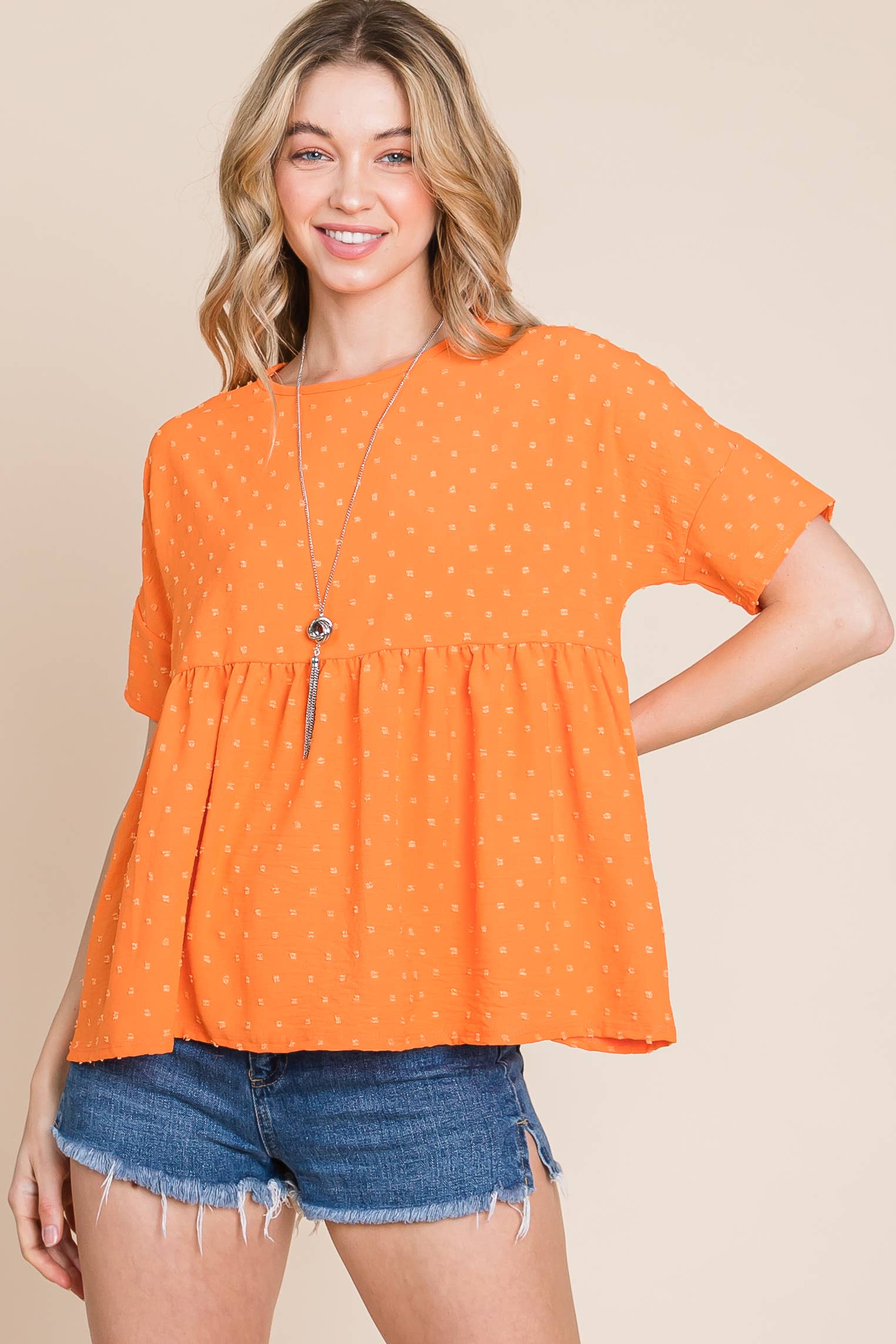 BOMBOM – Engroshandel Bluse - Dame – TA1837 TEKSTURERET PEPLUM TOP5