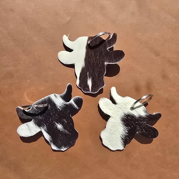 Ranchers Closet - Wholesale Keychain - Women's - 10 pcs - Handmade Cow Head Keychain – Genuine Hairon Cowhide
