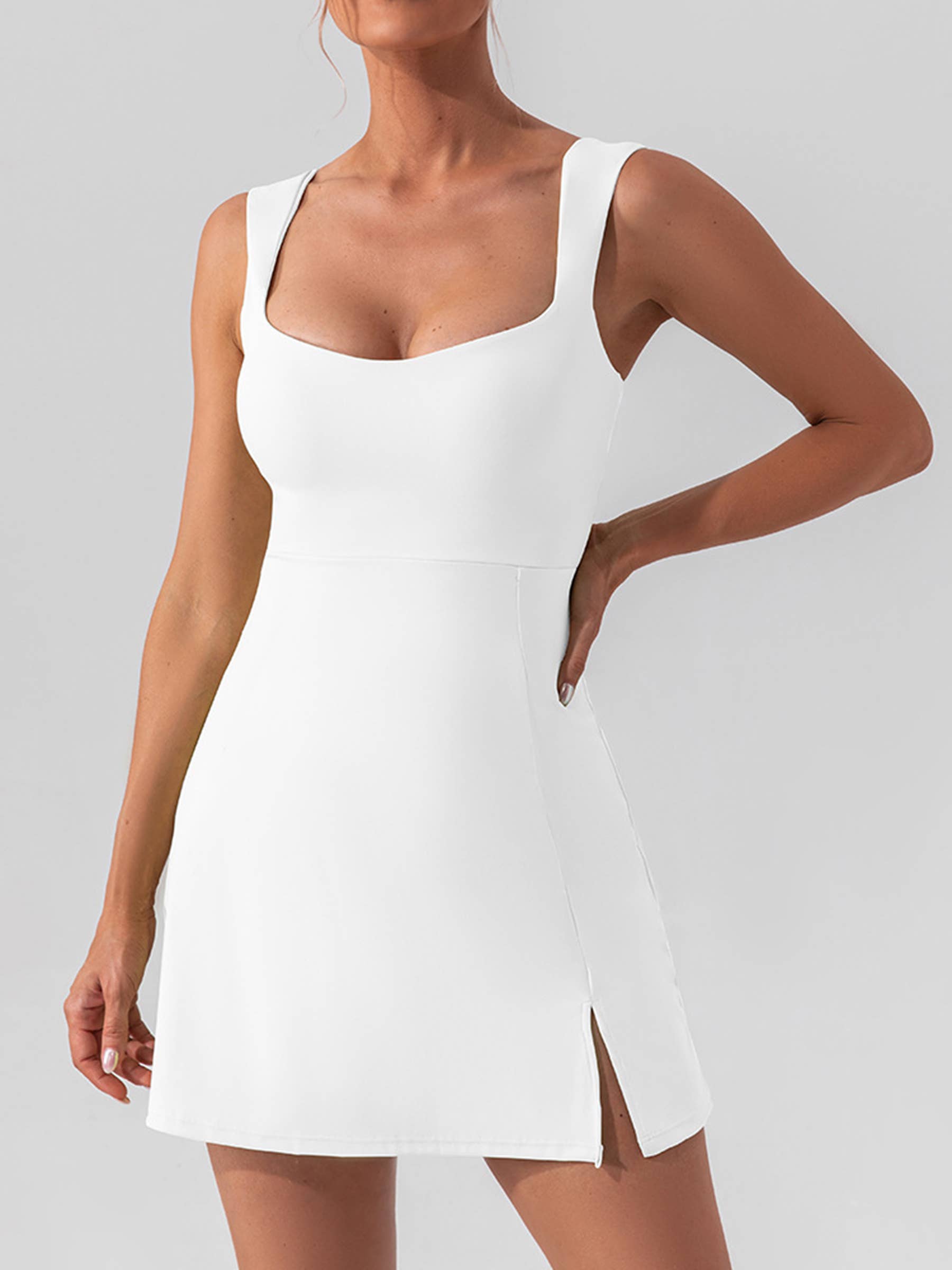 Wholesalesir - Wholesale Athletic Dress - Women's - Solid Color Yoga Tennis Dress6