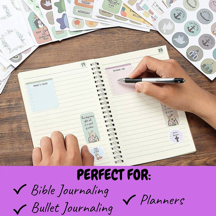 Mr. Pen - Wholesale Sticker - Mr. Pen- Christian Journaling Stickers, 31 Sheets, 1034 pcs