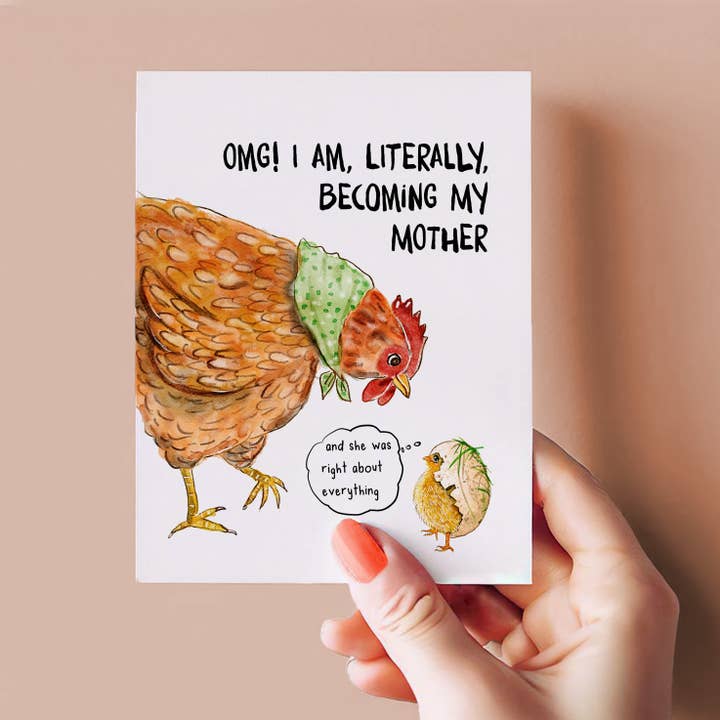 Liyana Studio - Wholesale Mother's Day Card - Egg Chicken Mom - Funny Mothers Day Card