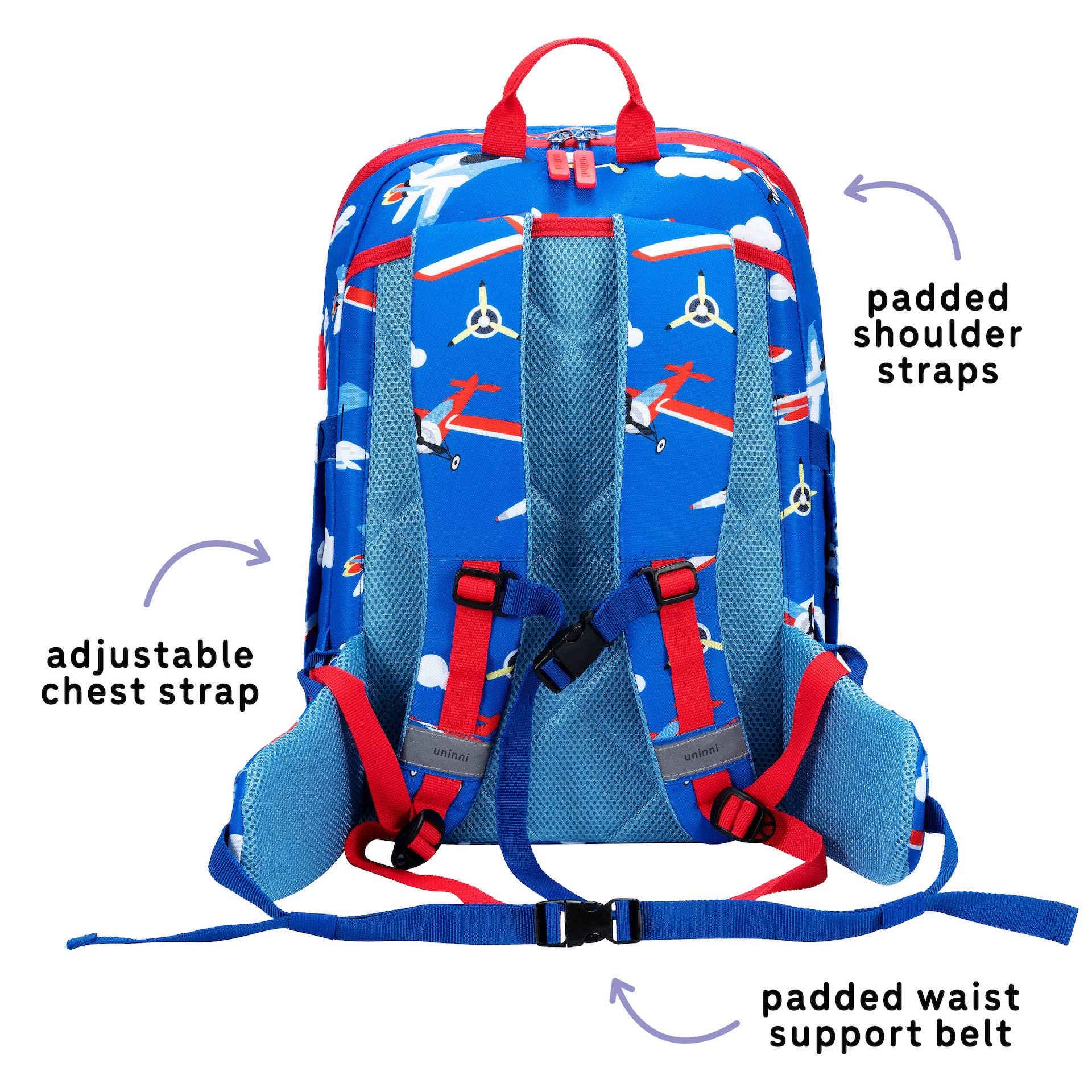 Avião Conjunto com mochila, lancheira e estojo com tema de avião para venda a revendedores na Faire6