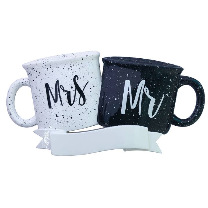 Mr. & Mrs. Mugs Personalized Ornament for wholesale by PolarX Ornaments