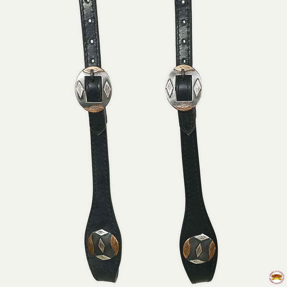 HILASON - Wholesale Horseback Riding Gear - Hilason Horse Genuine Leather One Ear Headstall Bridle GS Concho Black22