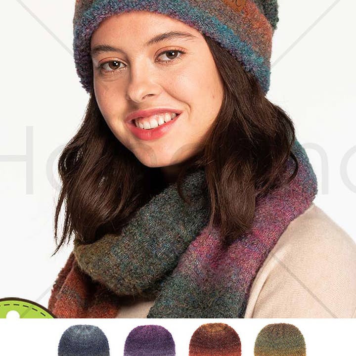 Hana - Wholesale Beanie - Dames - C.C Multi Color Ombre Mohair Manchet Beanie17