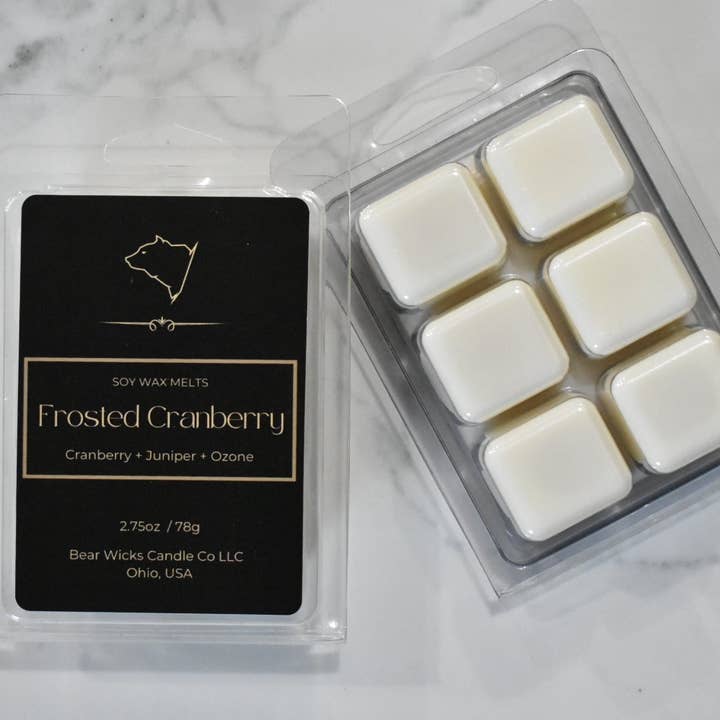 Frosted Cranberry Soy Wax Melt for wholesale by Bear Wicks Candle Co, LLC