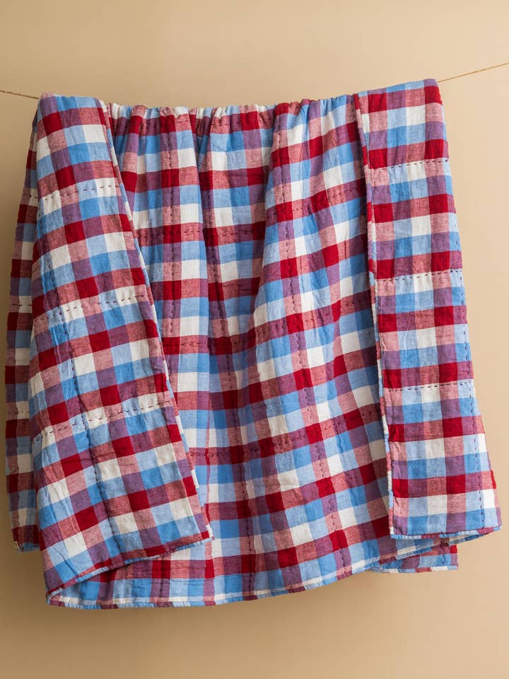 Timeless Lane Geverfd Linnen Quilt – Ruiten voor wholesale door Live Linen