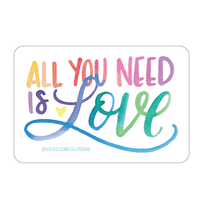 Love sticker for wholesale by Katie Elizabeth Lettering