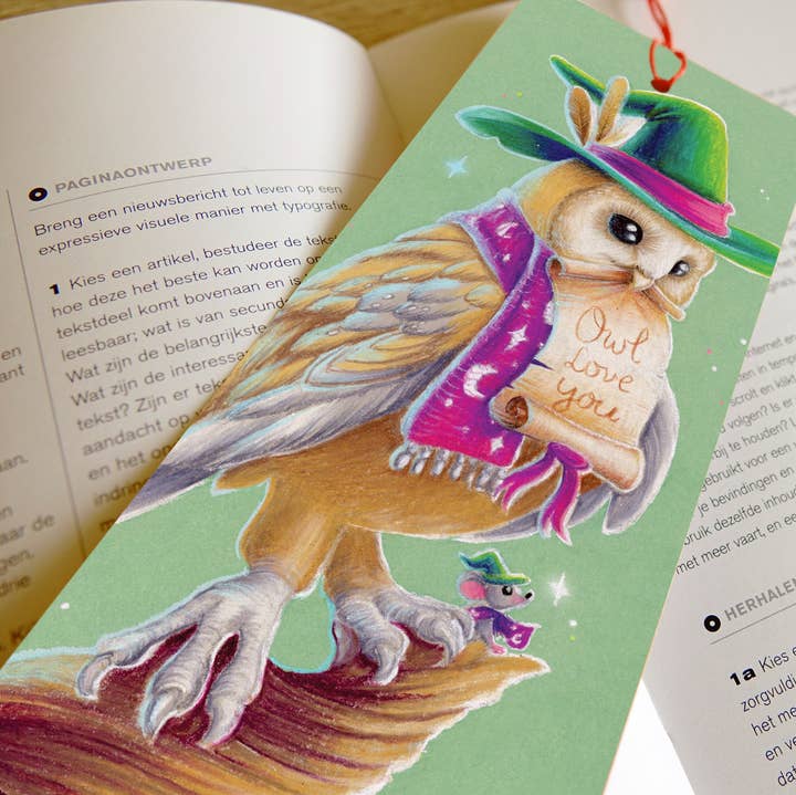 Digitaldreamcloud - Wholesale Bookmark - Boekenlegger met kwastje tovenaar uil