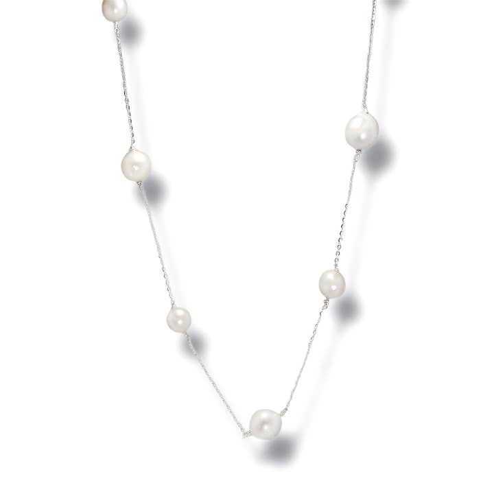 Silver Luminous Pearl Necklace for wholesale by Ninemoo
