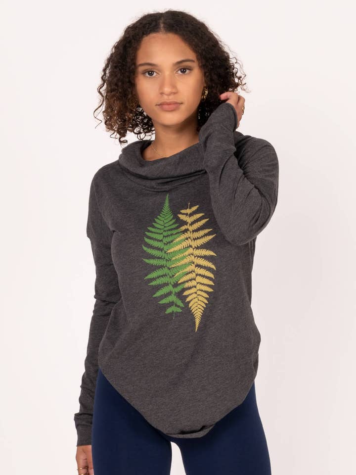 Ferns Cowl Yoga Hoody for wholesale by Soul Flower