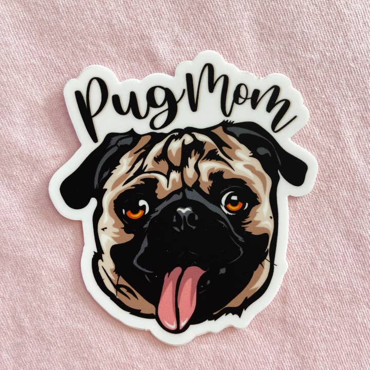 Mops Mor Klistermærke for engroshandel hos AdaleAnnDesigns