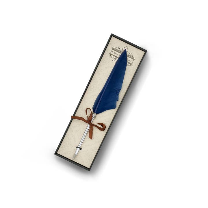 Enkele Quill Gel Pen In Een Doos - Marineblauw voor wholesale door Mad Witch Ltd