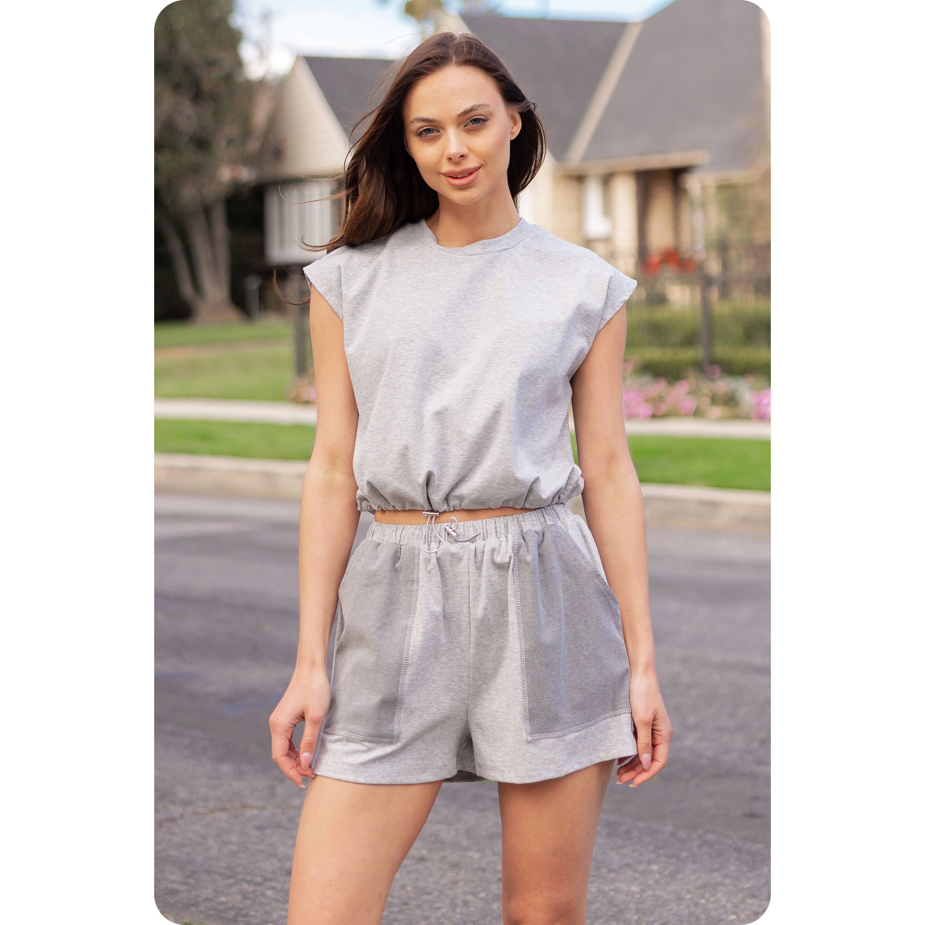 Strut & Bolt - Wholesale Knit Top - Women's - Drawstring Knit Cap Tee Top8