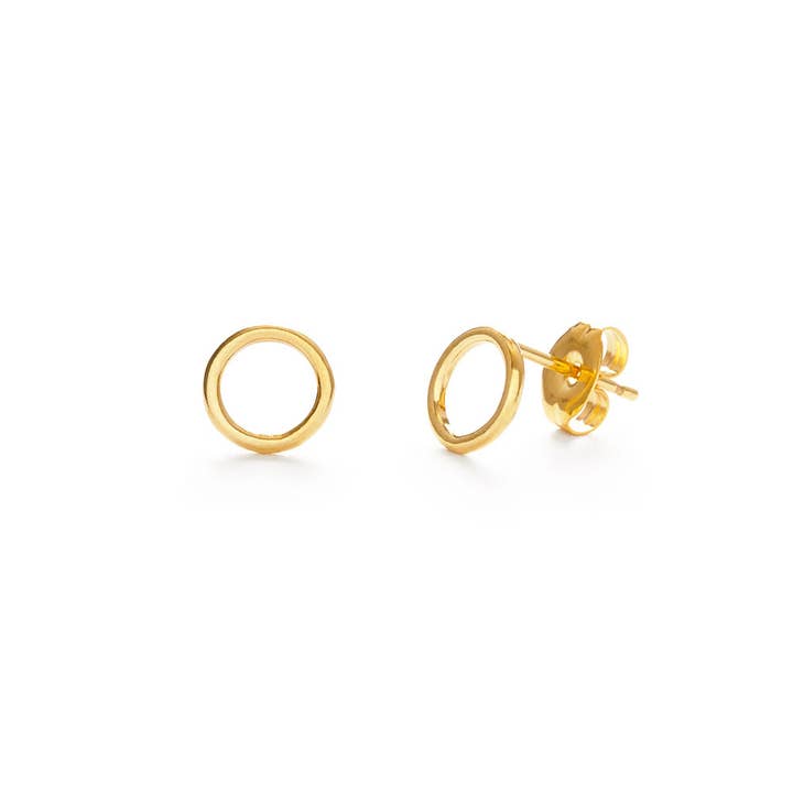 7mm Circle Stud Earrings - GF or SS for wholesale by Amano Studio