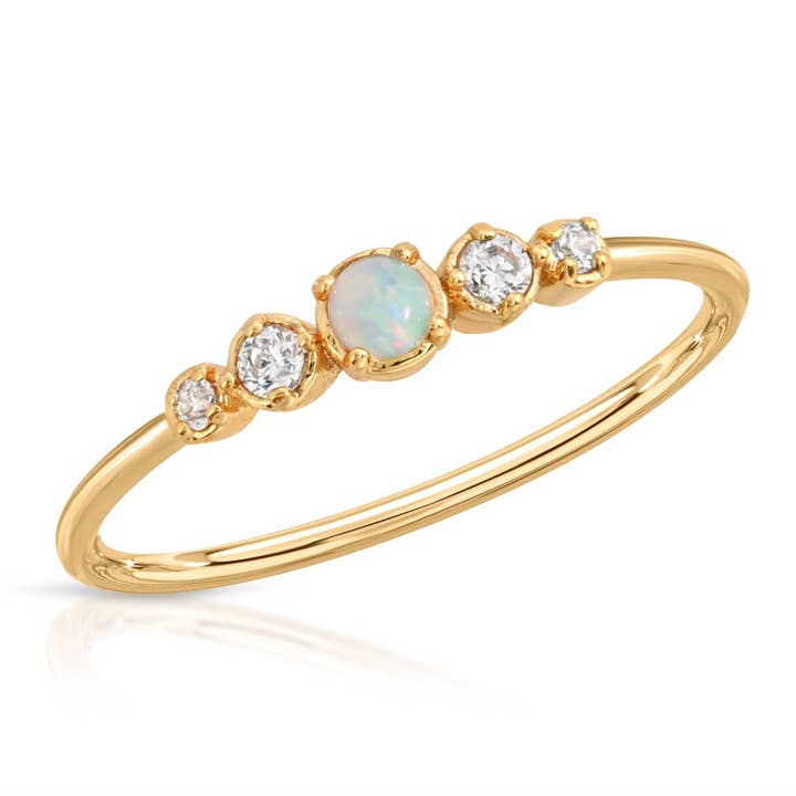 Opal CZ Stacking Ring for wholesale by Elizabeth Stone Jewelry