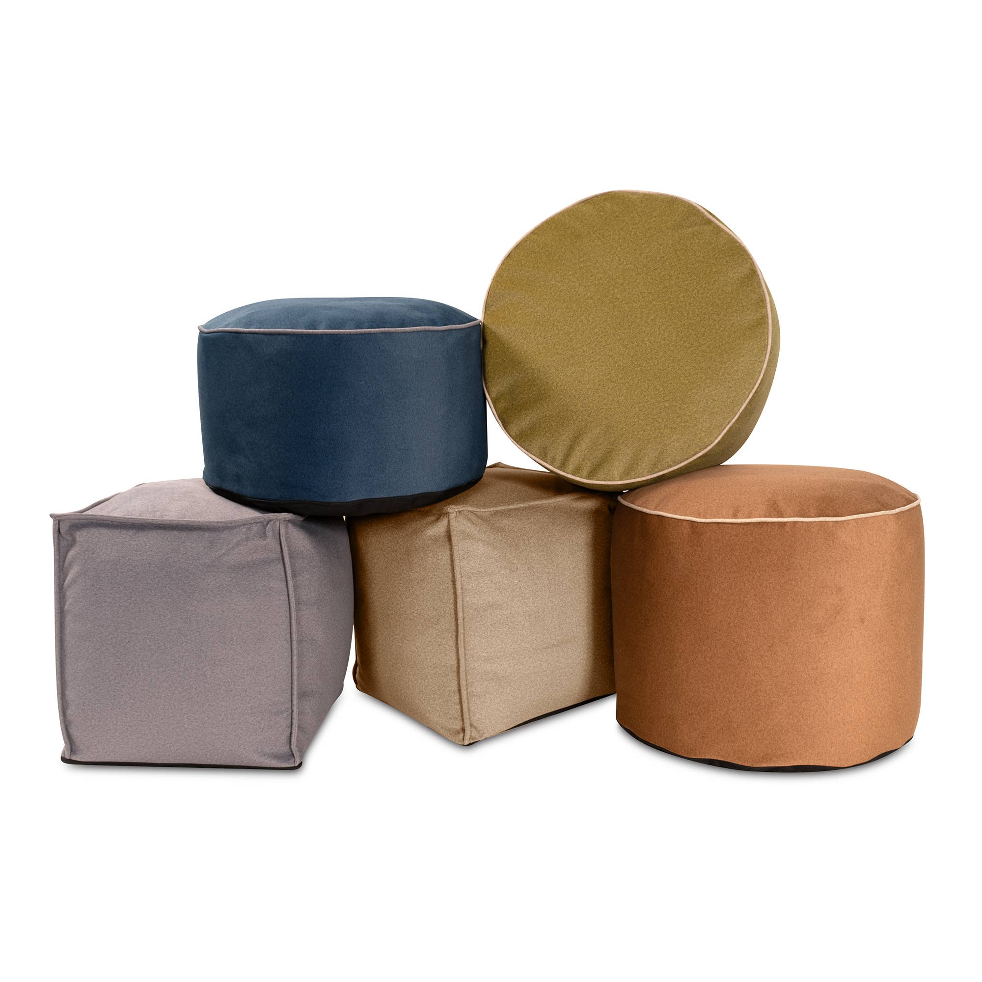 Howard Elliott on Faire - Wholesale Ottoman - Qivuit Contrast Welt Felted Pouf Collection2