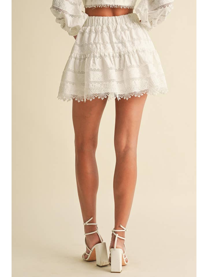 White Lace Cotton MIni Skirt for wholesale on Faire11