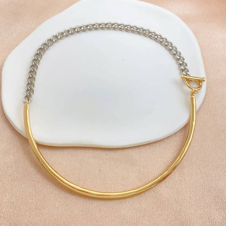 HoopLa - Wholesale Link & chain necklace - Mix- Two Tone Stainless Steel Necklace & Bracelet1