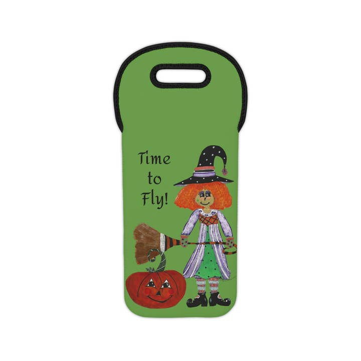 Whimsical Halloween Witch Wine Tote Bag, Halloween Gift, Fun Party Accessory for wholesale by Tina Brown