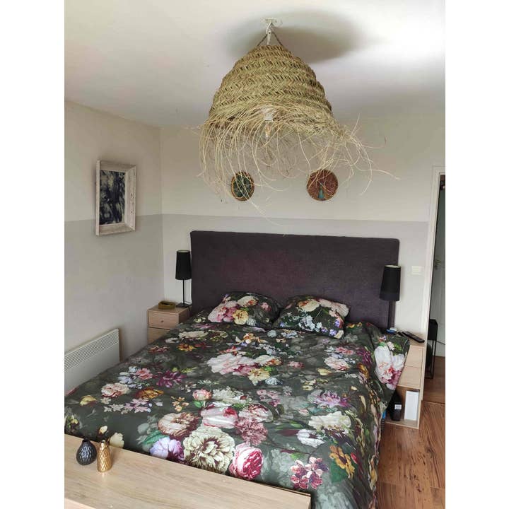 Boutique Huléti - Vendita all'ingrosso Paralumi - Ciondolo in paglia intrecciata - Lampada rotonda fatta a mano con paralume intrecciato stretto - 4 misure tra cui scegliere - Decorazione bohémien -