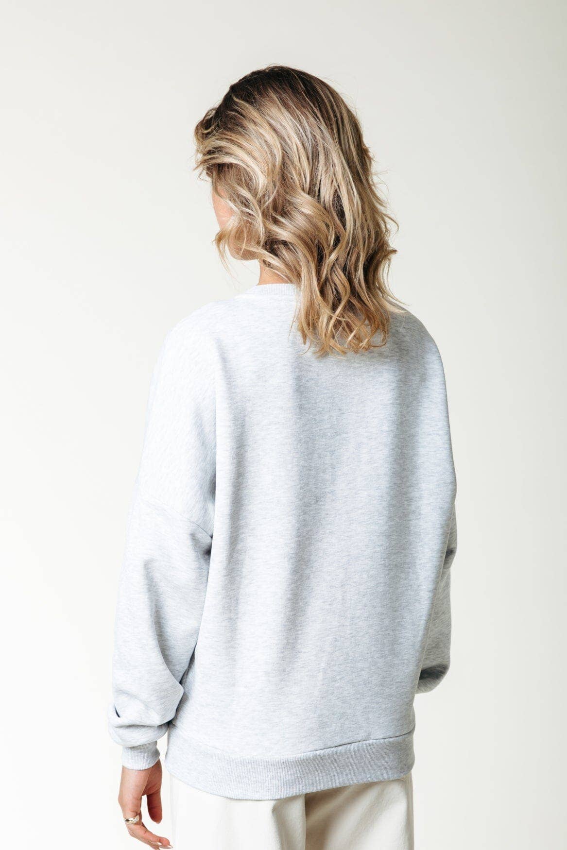 Racer Logo Sweat | Light grey for wholesale on Faire2