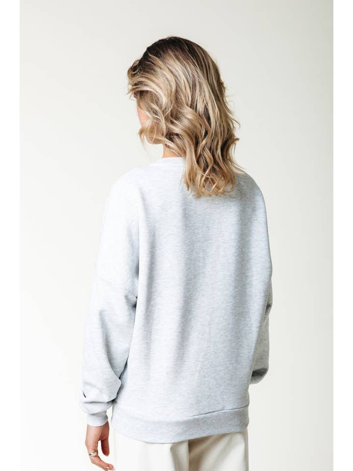 Racer Logo Sweat | Light grey for wholesale on Faire2