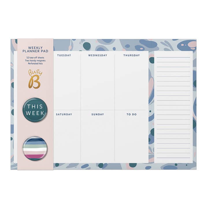 Ugentlig Planlægningsblok, Ugeoversigt, Organisator, Marmor Design for engroshandel hos Busy B