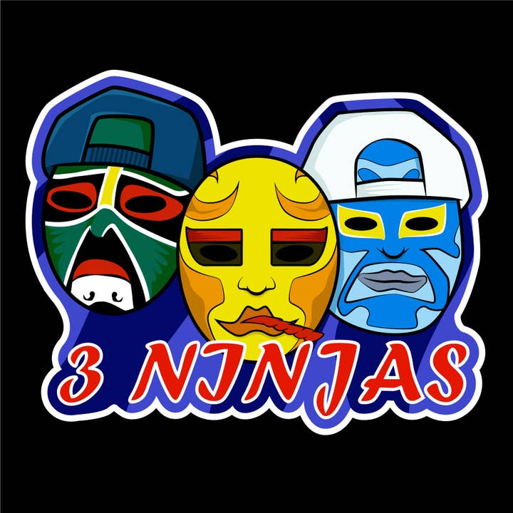 Vida Vintage Co. - Venta al por mayor Pegatina - ¡3 pegatinas Ninjas! - Pegatina Máscaras - Tres ninjas2