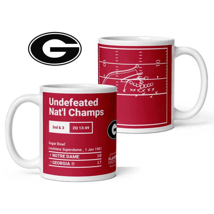 Georgia Football Greatest Plays Mugg: Obesegrade Nat'l Champs (1981) för wholesale av Playbook Products