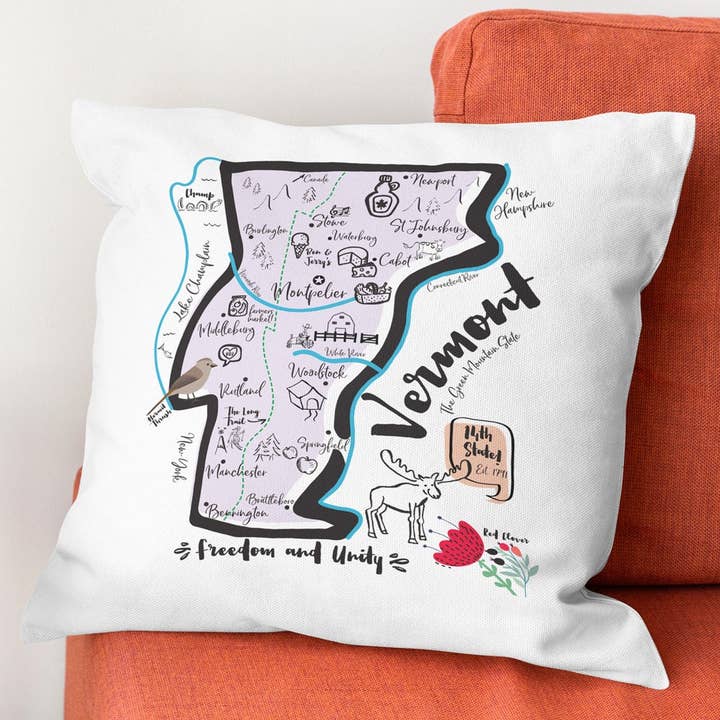 Vermont Decorative Pillow (with Insert) for wholesale by Gooseberry Designs