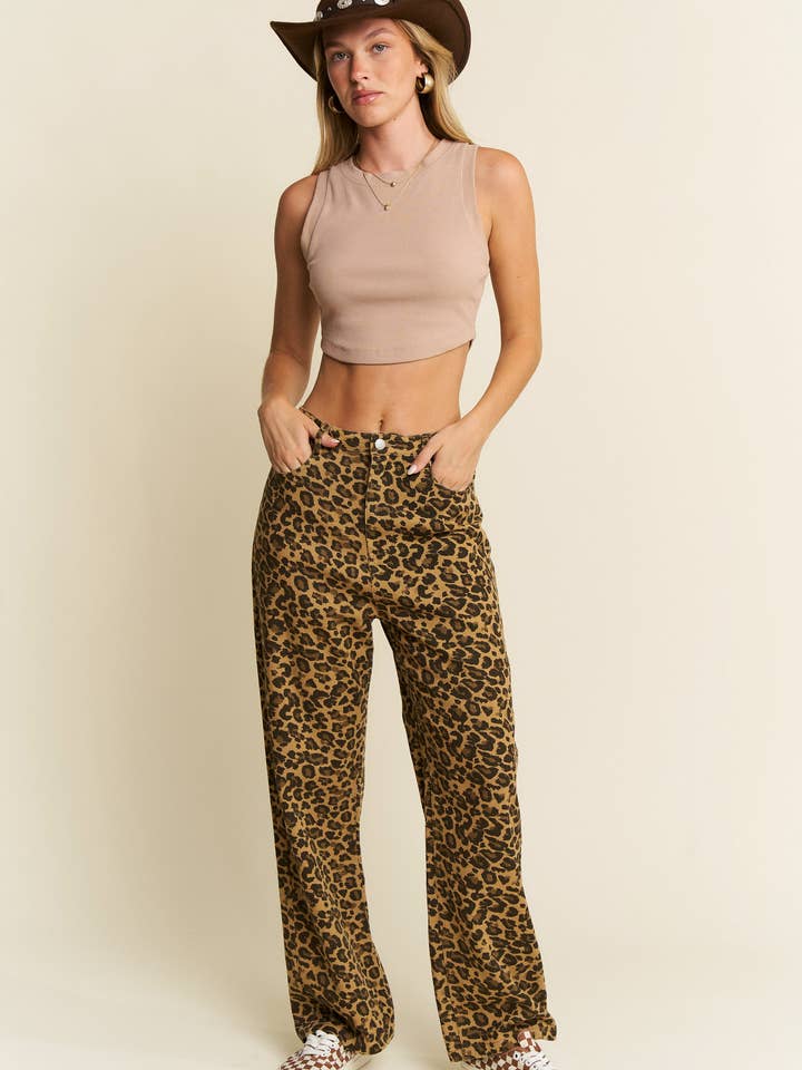 JADE BY JANE - Wholesale Jeans - Dames - GROTE MAAT LEOPARDPRINT DENIM BROEK8